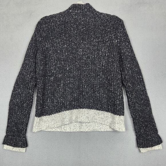 Sarah Spencer Sweater Womens Medium Gray Mock Neck Angora Marled Chunky Knit - Picture 2 of 14
